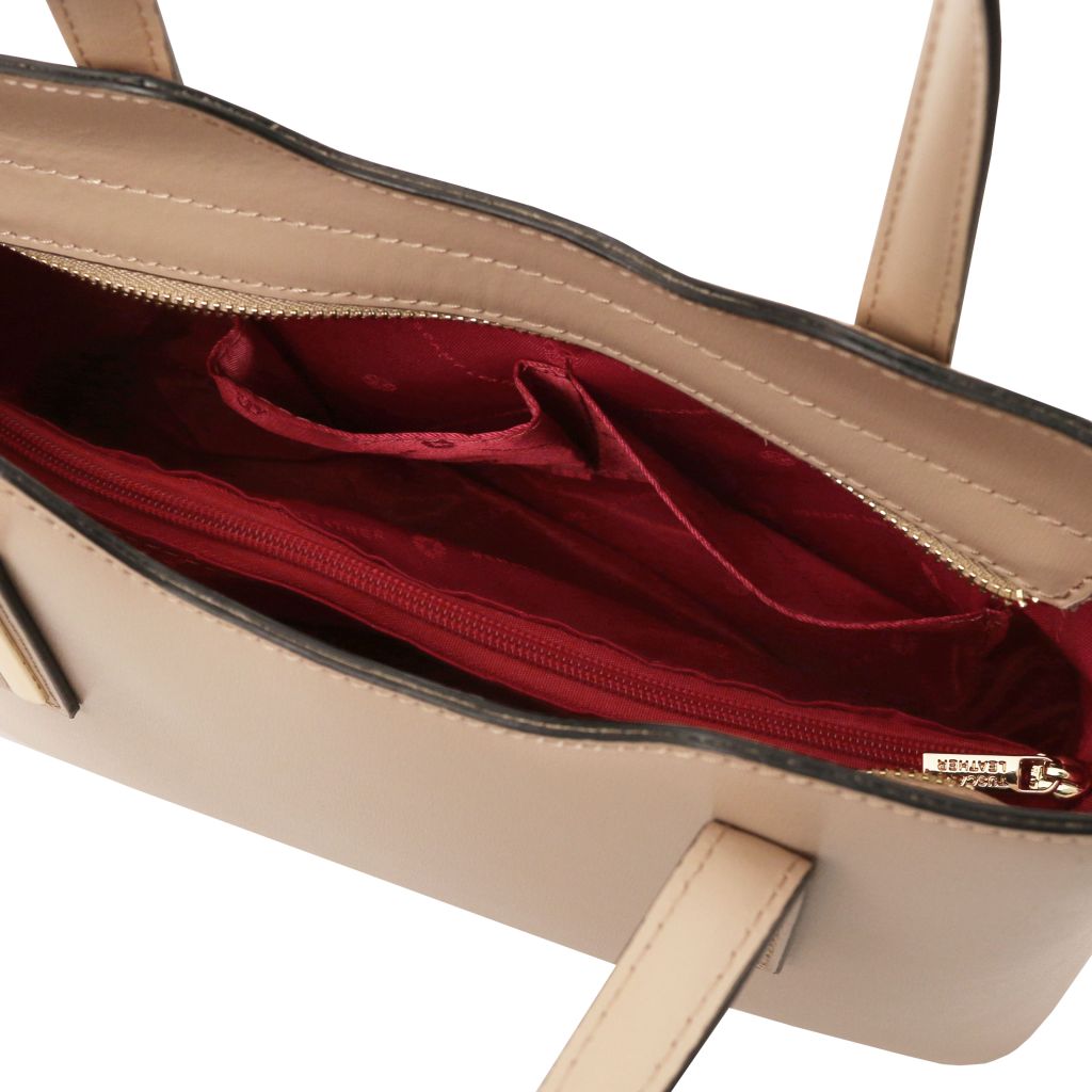olimpia-leather-tote-small-size-tl141521 - Vaalea taupe - kuva 5