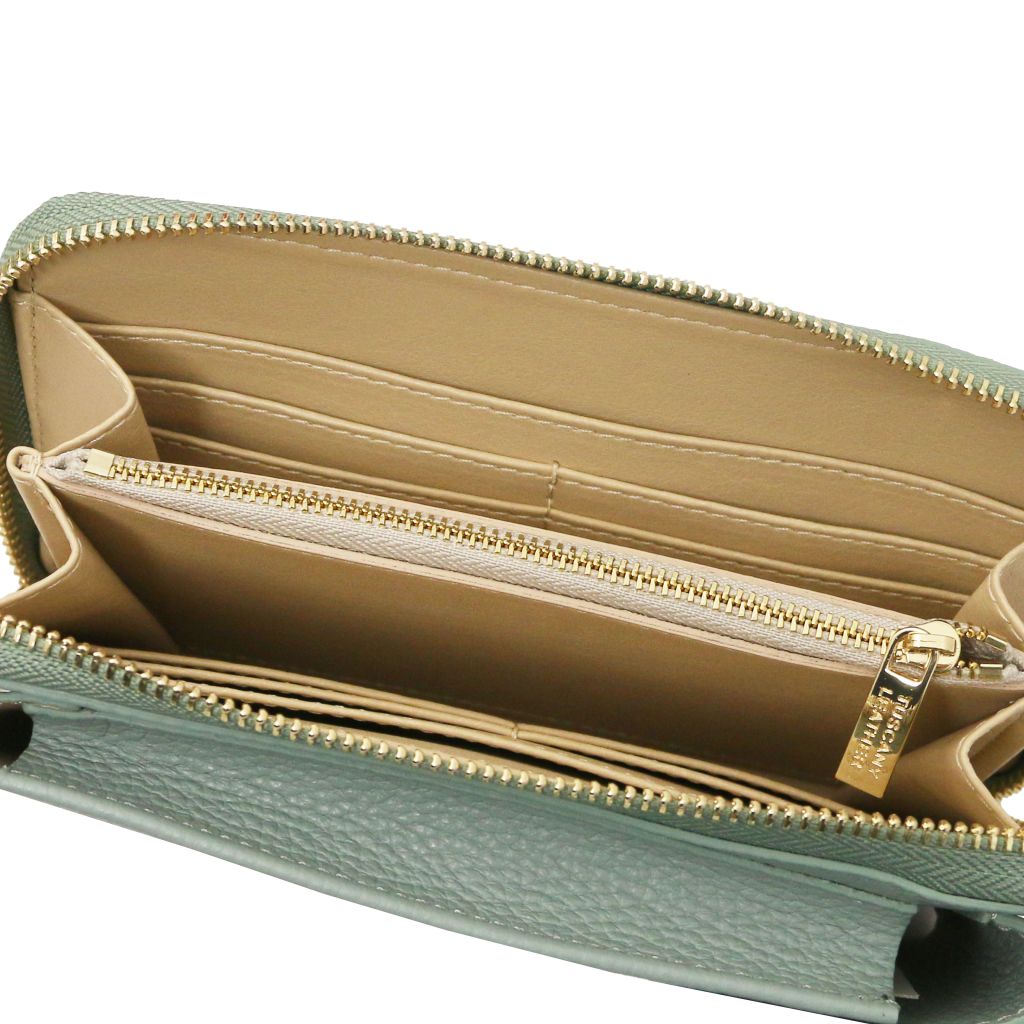 tl-bag-leather-wallet-phone-holder-with-strap-tl142323 - Mintunvihreä - kuva 4