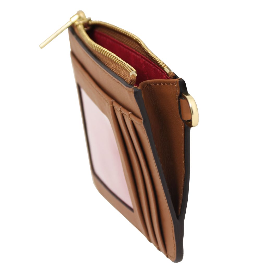 leather-card-holder-with-handle-tl142544 - Konjakki - kuva 4