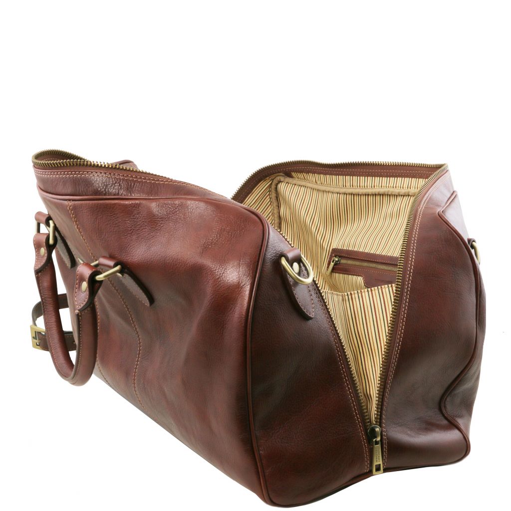 lisbona-travel-leather-duffle-bag-small-size-tl141658 - Musta - kuva 5