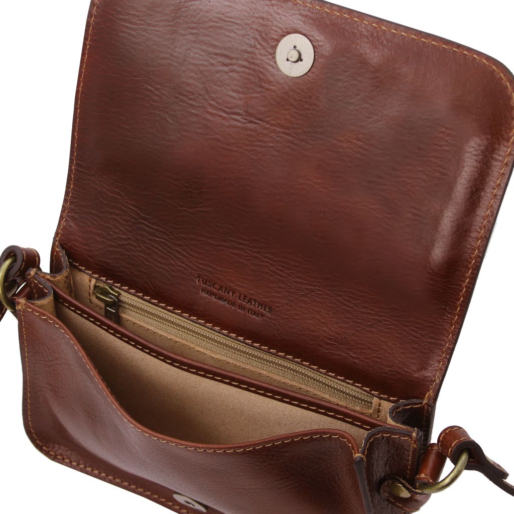 carmen-leather-shoulder-bag-with-flap-tl141713 - Ruskea - kuva 3