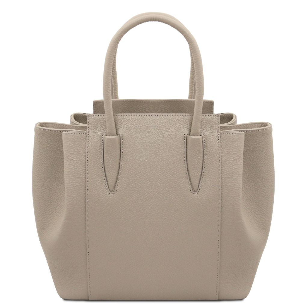 tulipan-leather-handbag-tl141727 - Vaalea taupe - kuva 3