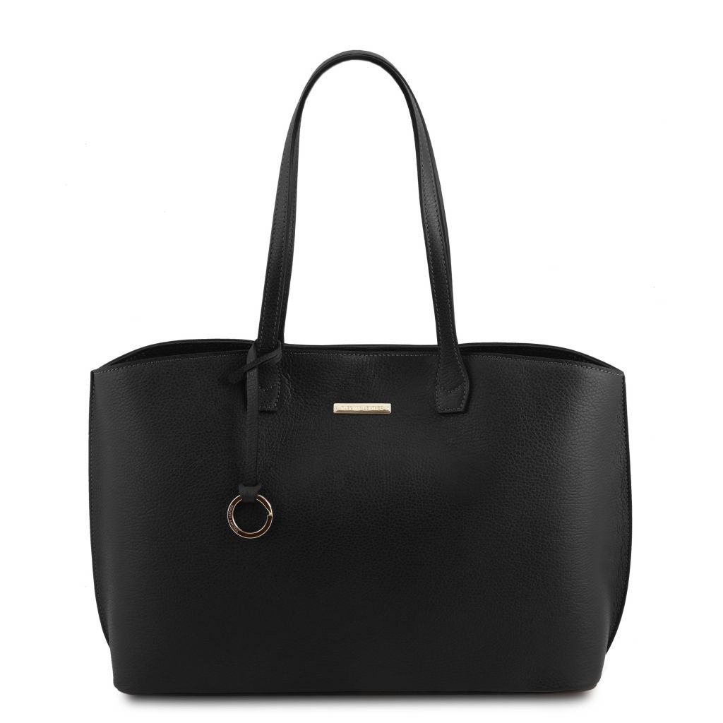 tl-bag-leather-shopping-bag-tl141828 - Musta