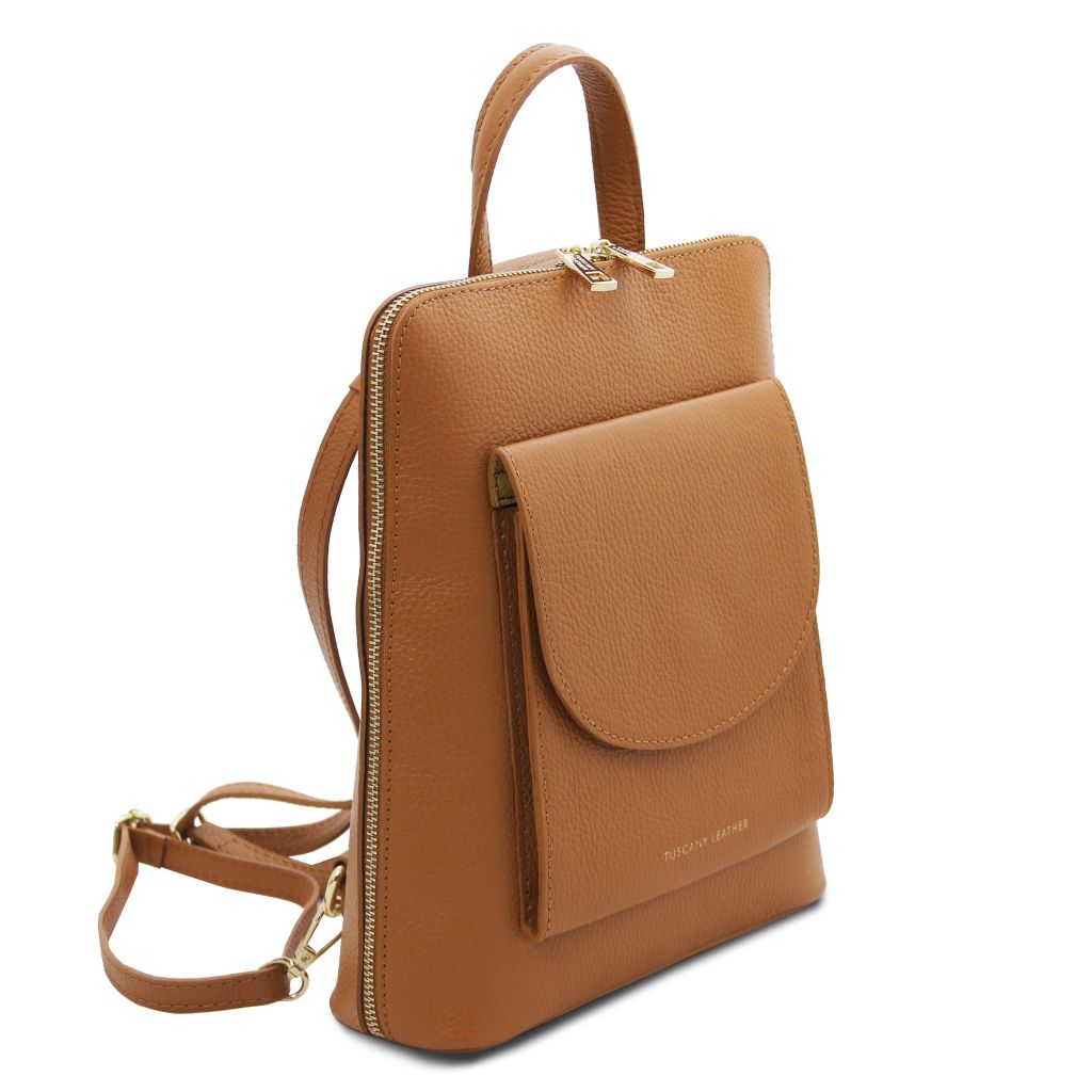 tl-bag-small-leather-backpack-for-women-tl142092 - Konjakki - kuva 2