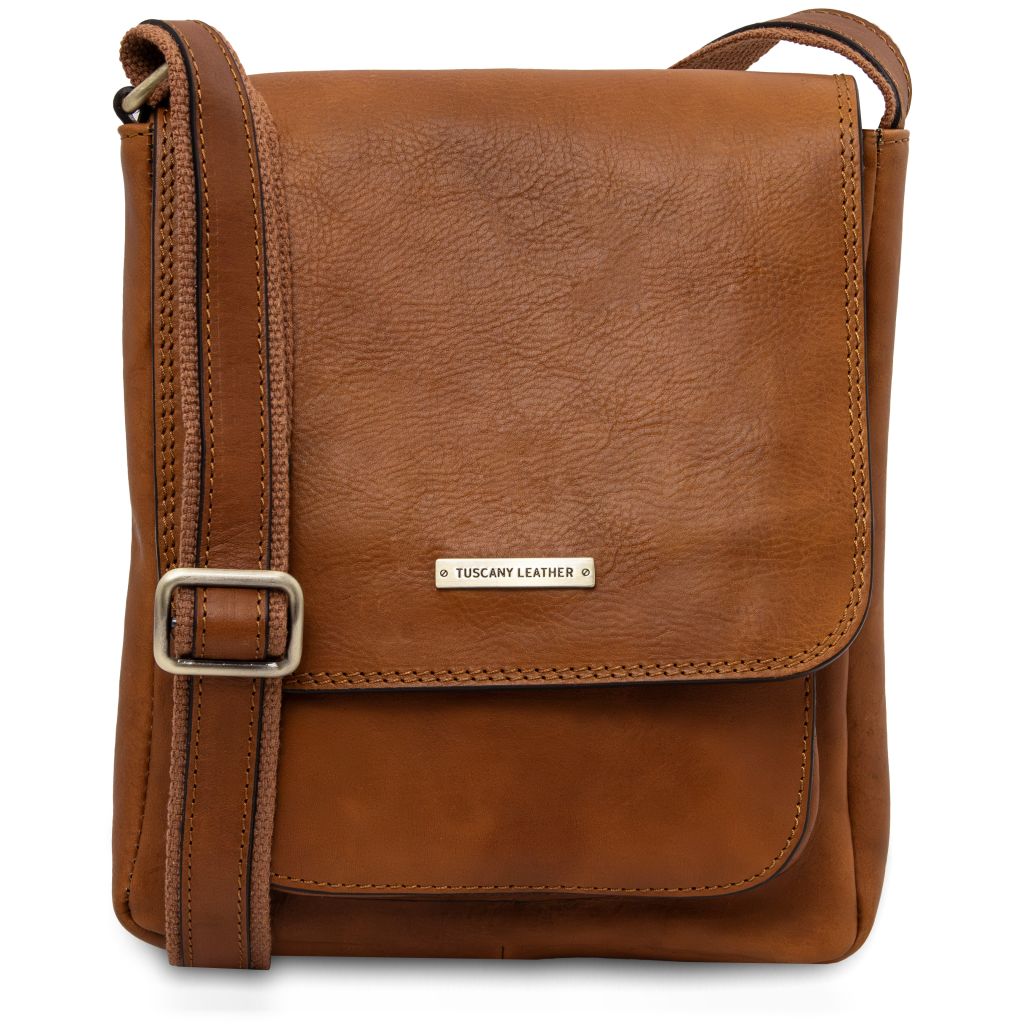 jimmy-leather-crossbody-bag-for-men-with-front-pocket-tl141407 - Luonnonväri