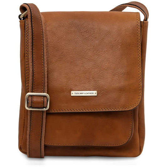 jimmy-leather-crossbody-bag-for-men-with-front-pocket-tl141407 - Luonnonväri