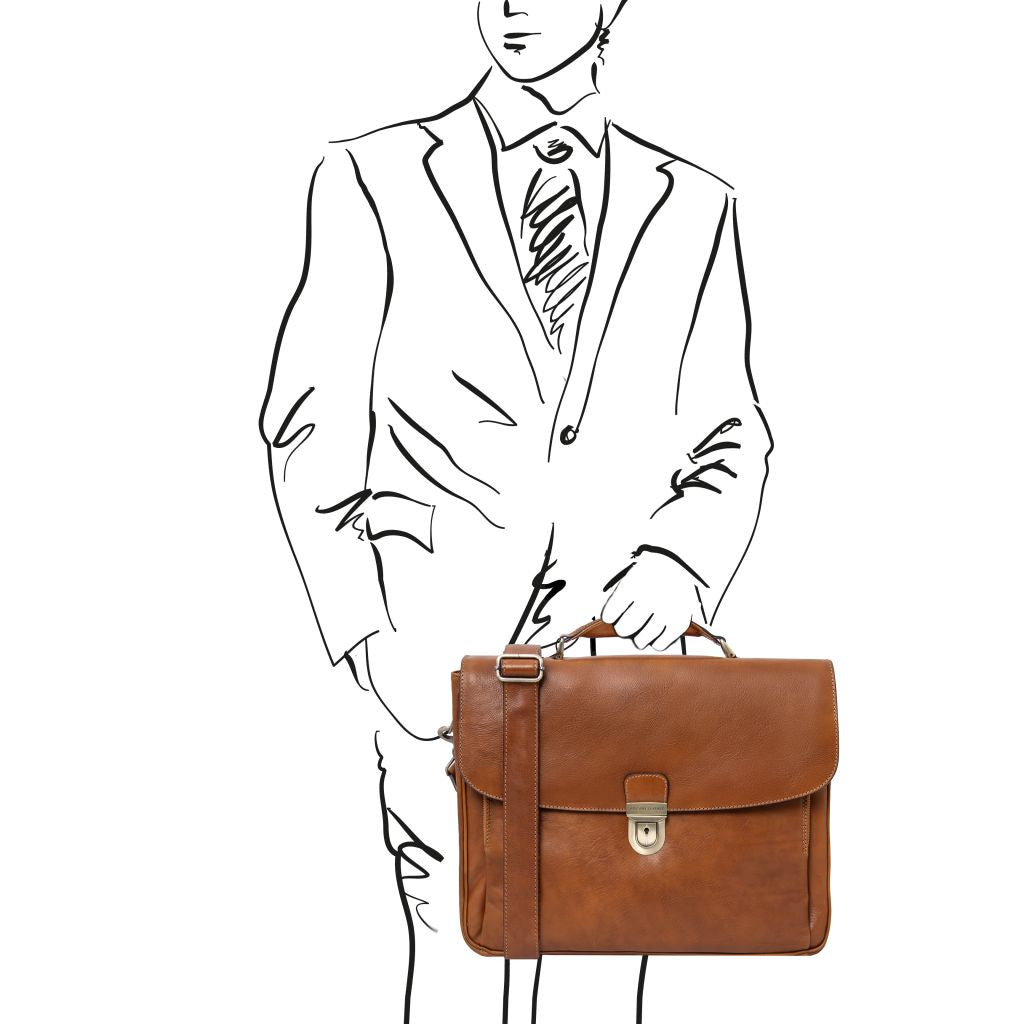 alessandria-leather-multi-compartment-tl-smart-laptop-briefcase-tl140825 - Luonnonväri - kuva 2