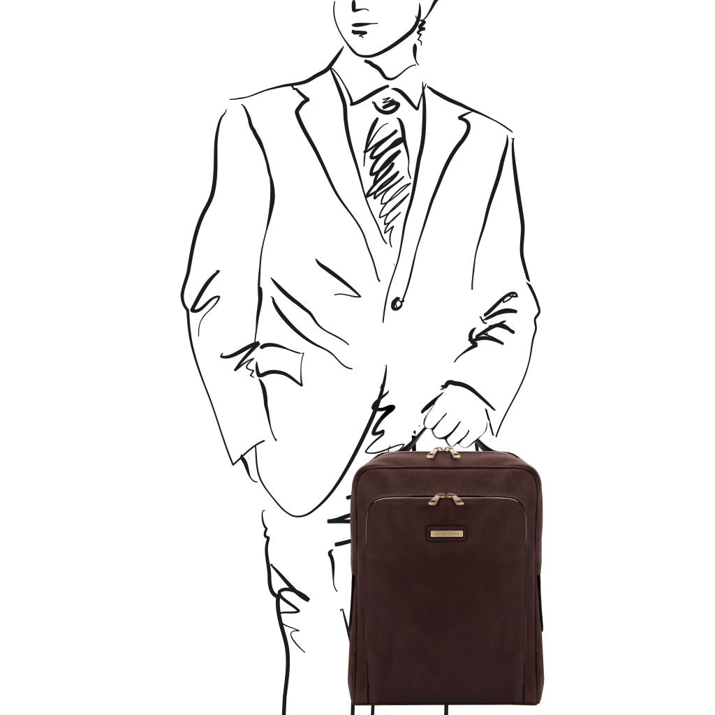 bangkok-leather-laptop-backpack-tl141793 - Tummanruskea - kuva 2