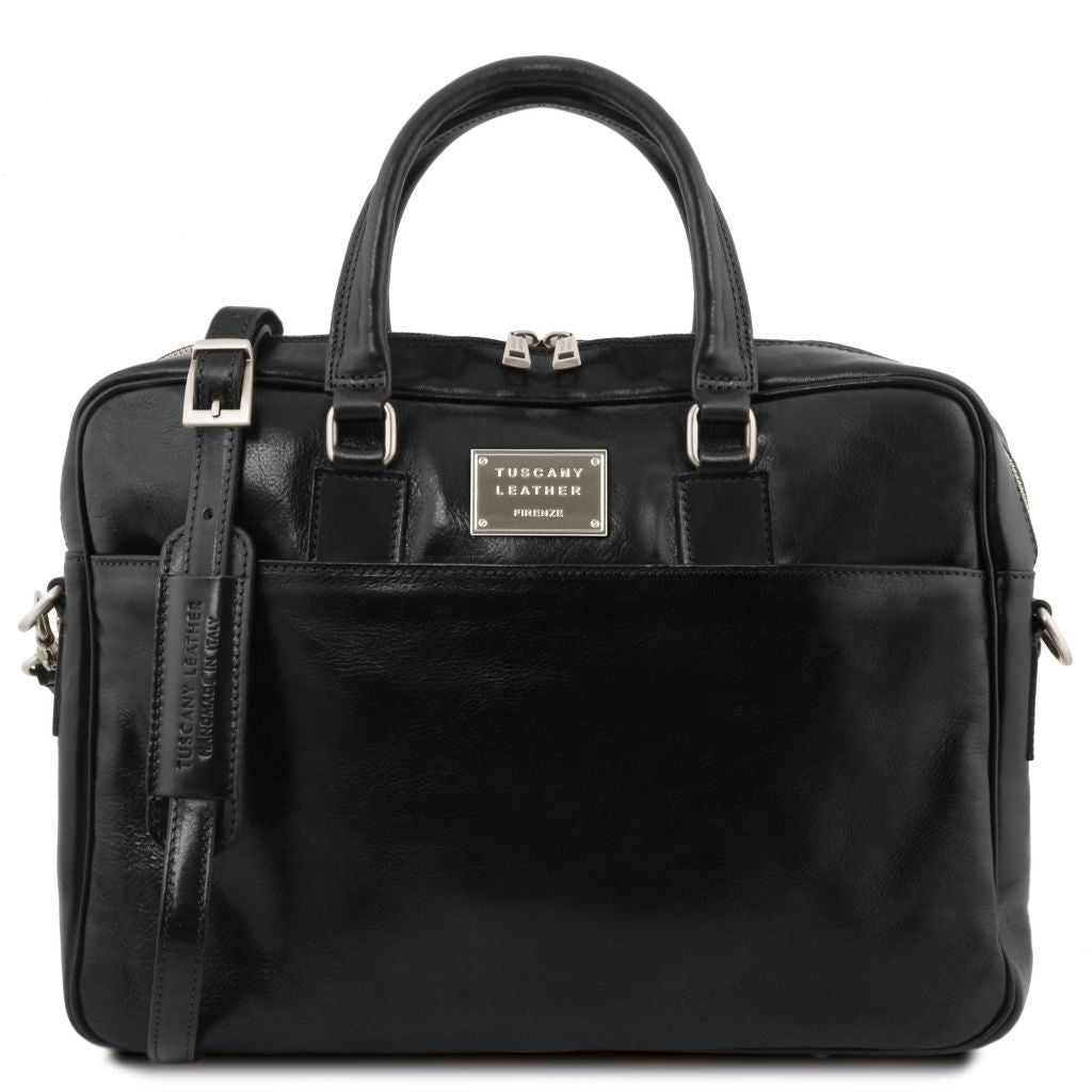 urbino-leather-laptop-briefcase-with-front-pocket-tl141241 - Musta