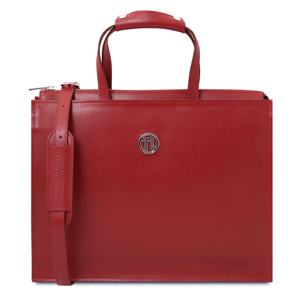 palermo-saffiano-leather-briefcase-3-compartments-for-women-tl141369 - Punainen