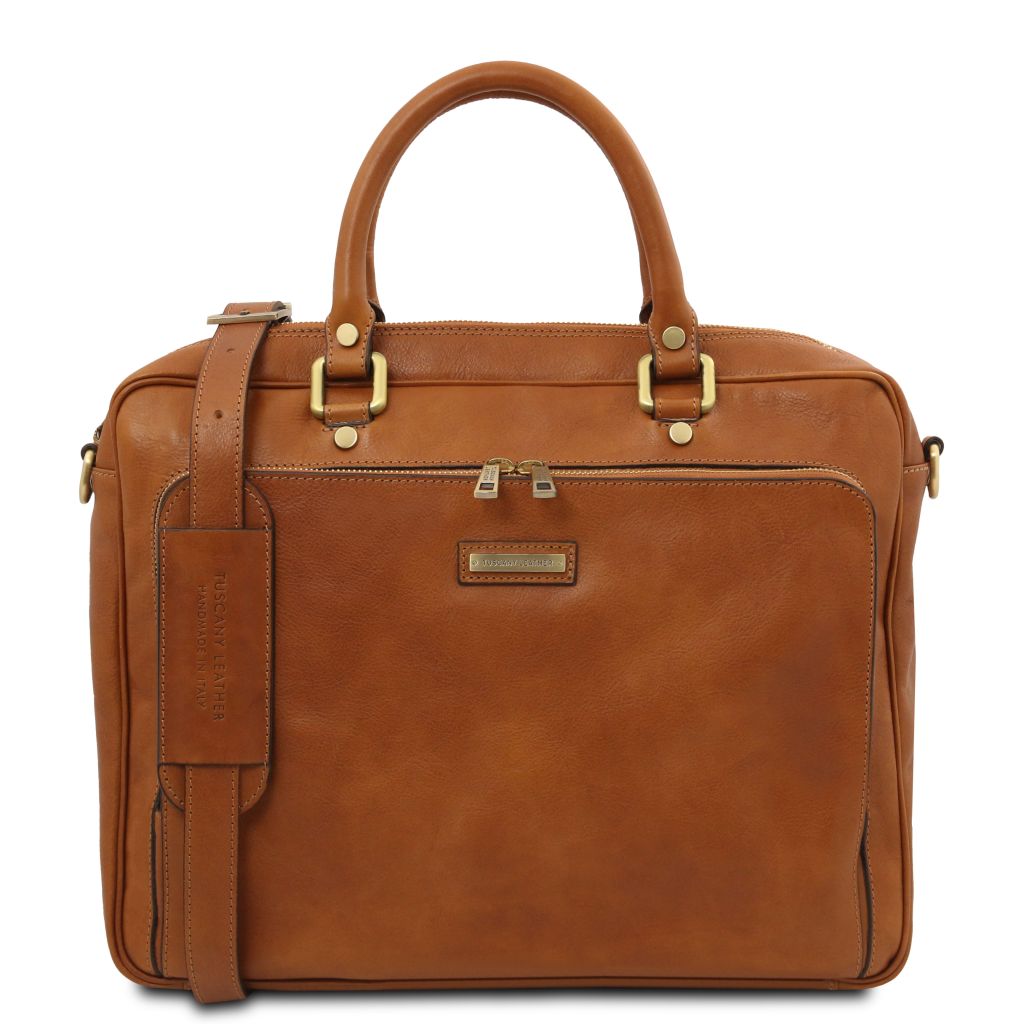 pisa-leather-laptop-briefcase-with-front-pocket-tl142427 - Luonnonväri