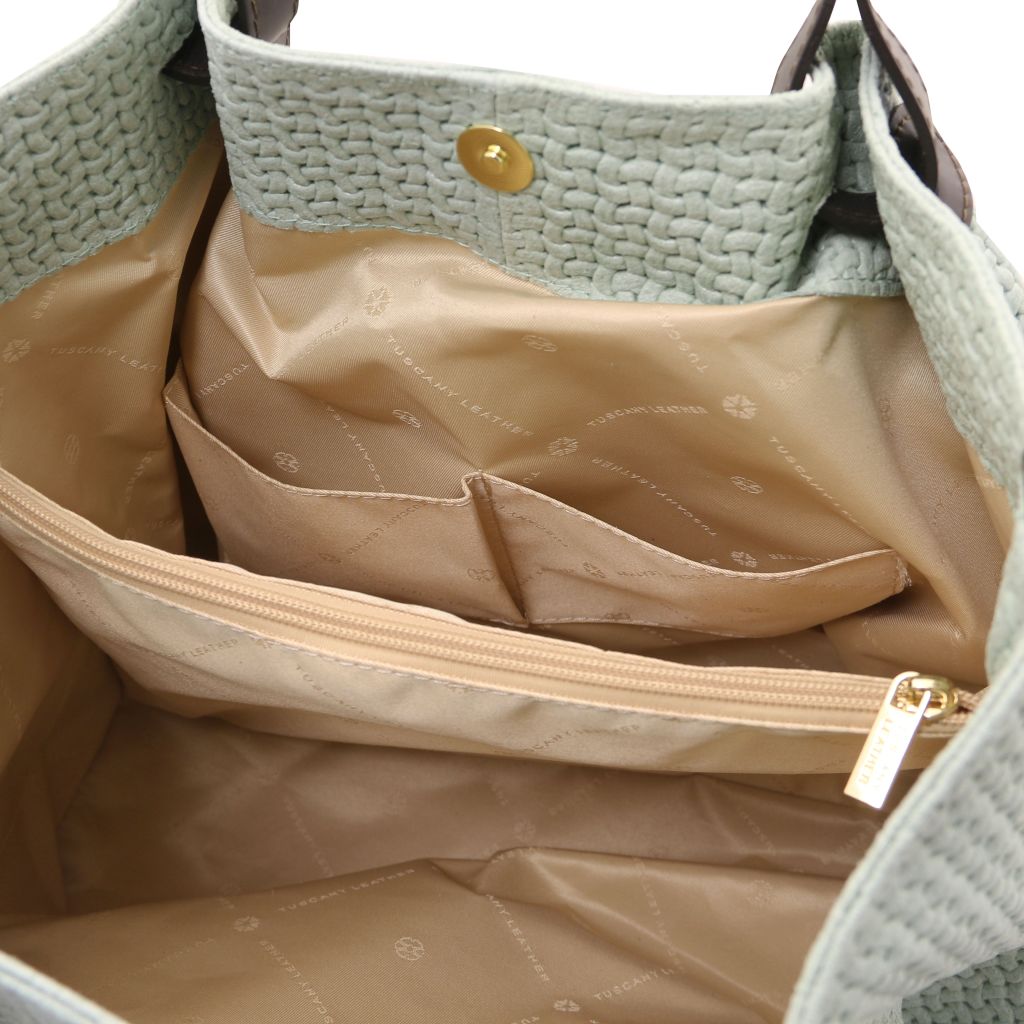 tl-keyluck-woven-printed-leather-shopping-bag-tl141573 - Mintunvihreä - kuva 5