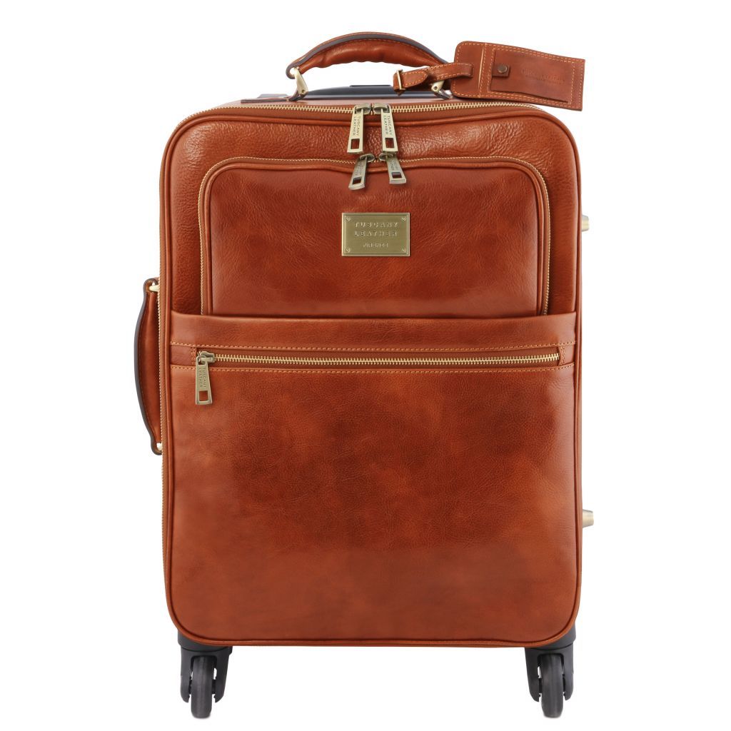 tl-voyager-4-wheels-vertical-leather-trolley-tl141911 - Hunaja