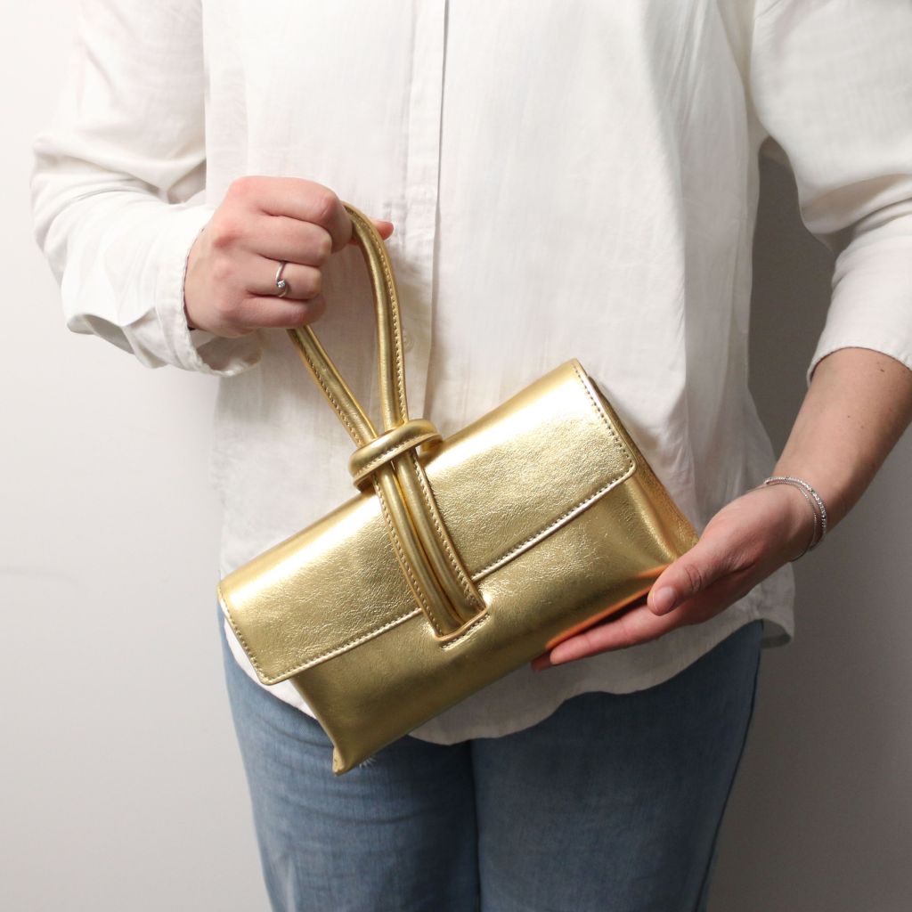 TL Bag - Metallinhohtoinen nahkainen clutch-laukku - TL141993