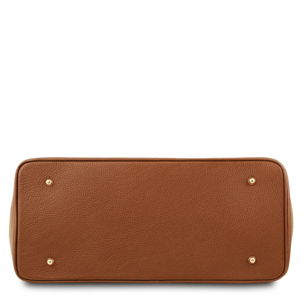 tl-bag-leather-handbag-with-golden-hardware-tl141529 - Konjakki - kuva 4