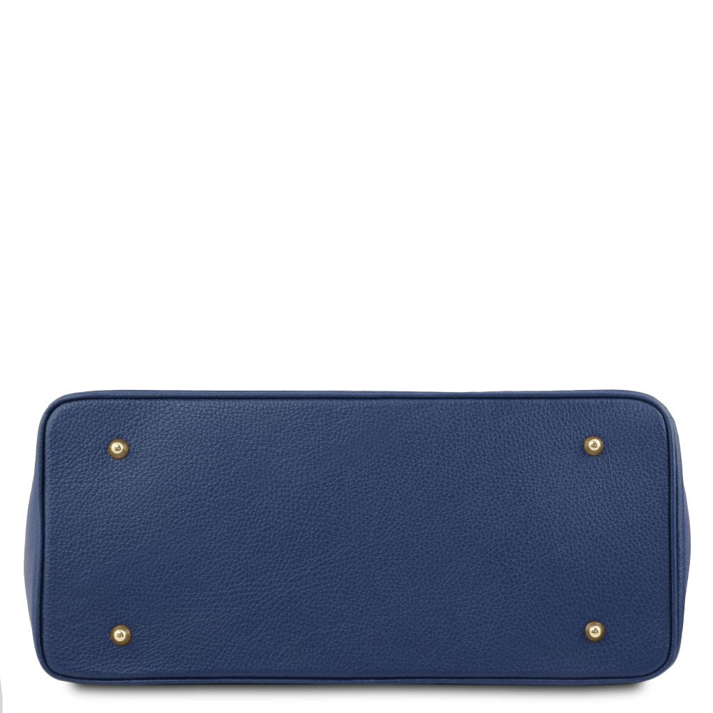 tl-bag-leather-handbag-with-golden-hardware-tl141529 - Tummansininen - kuva 4