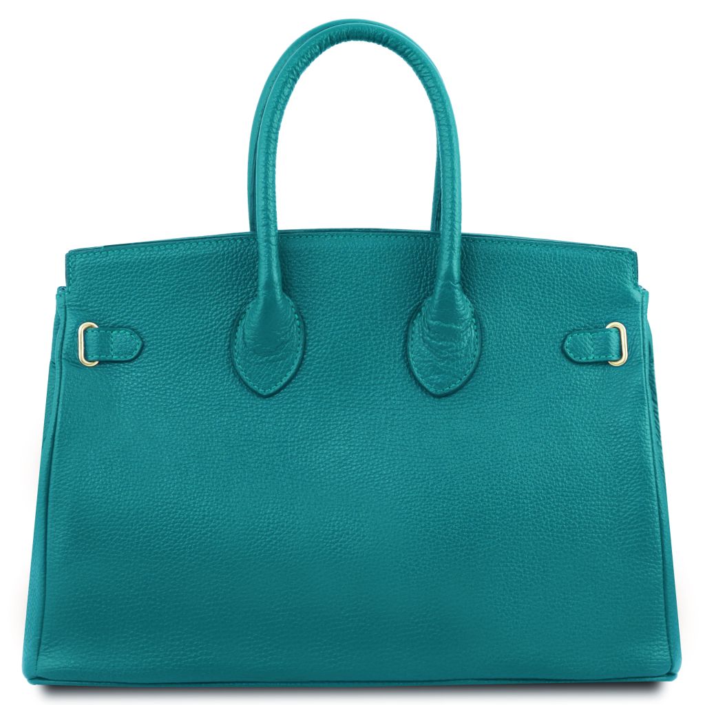 tl-bag-leather-handbag-with-golden-hardware-tl141529 - Turkoosi - kuva 3