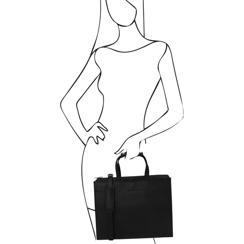 palermo-leather-briefcase-3-compartments-for-women-tl142452 - Musta - kuva 9