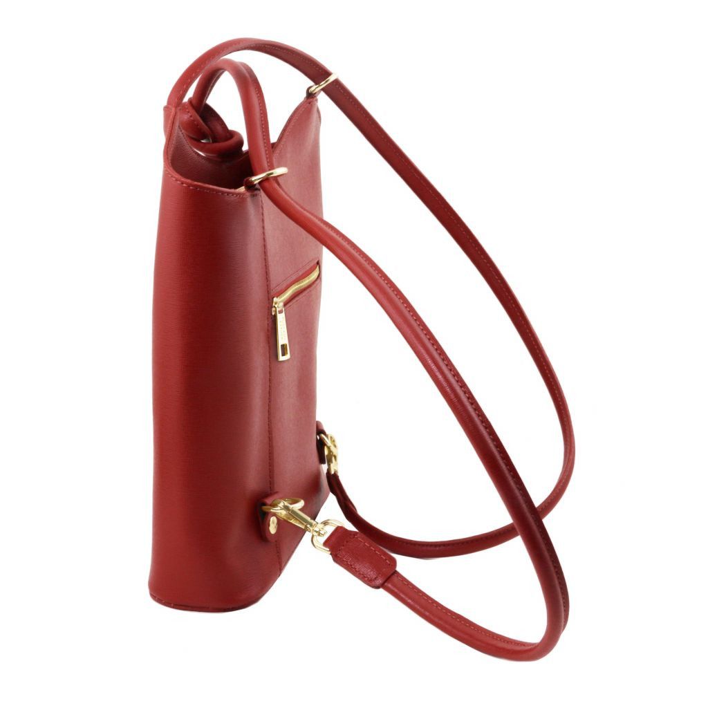 patty-saffiano-leather-convertible-backpack-shoulderbag-tl141455 - Punainen - kuva 4