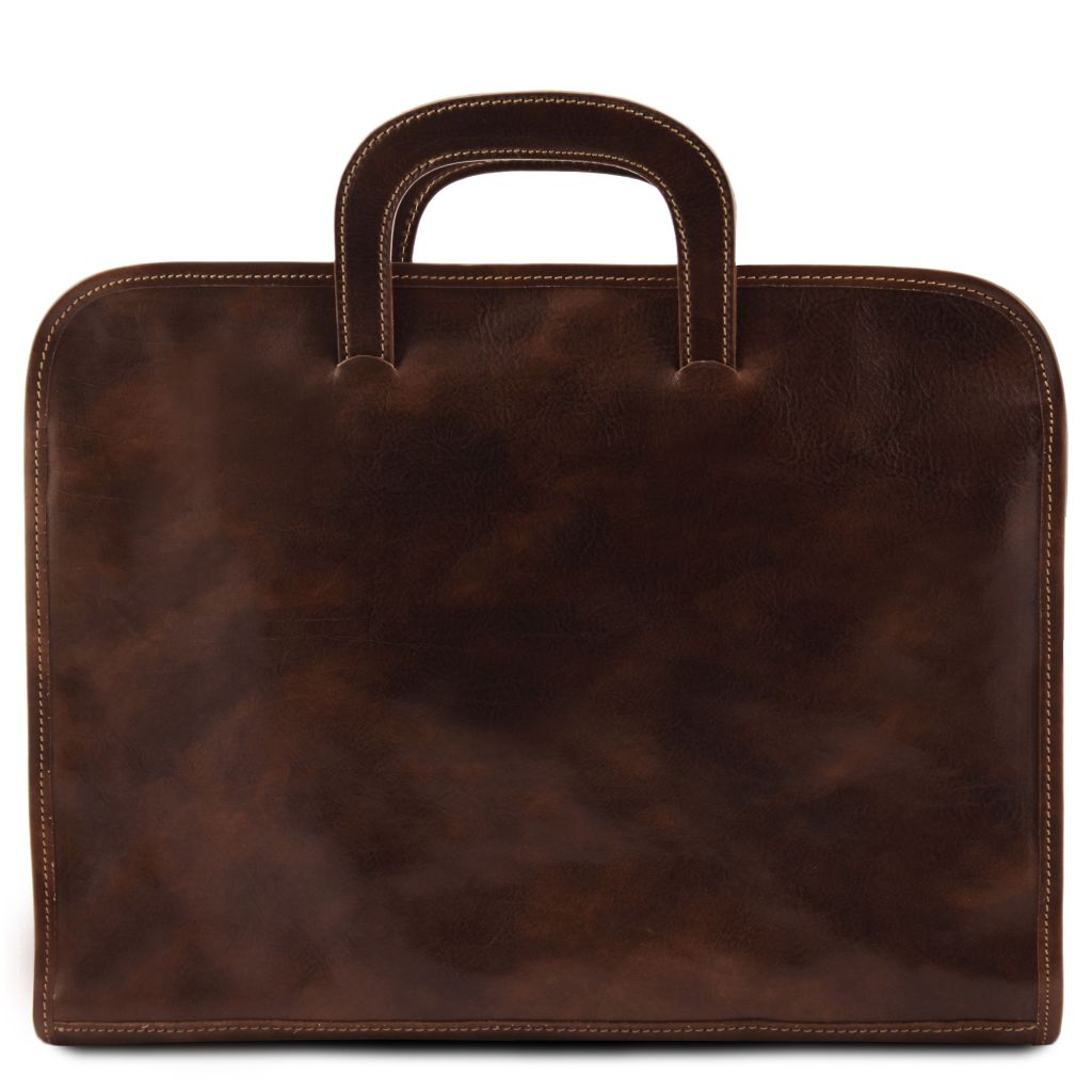 sorrento-document-leather-briefcase-tl141022 - Tummanruskea - kuva 4
