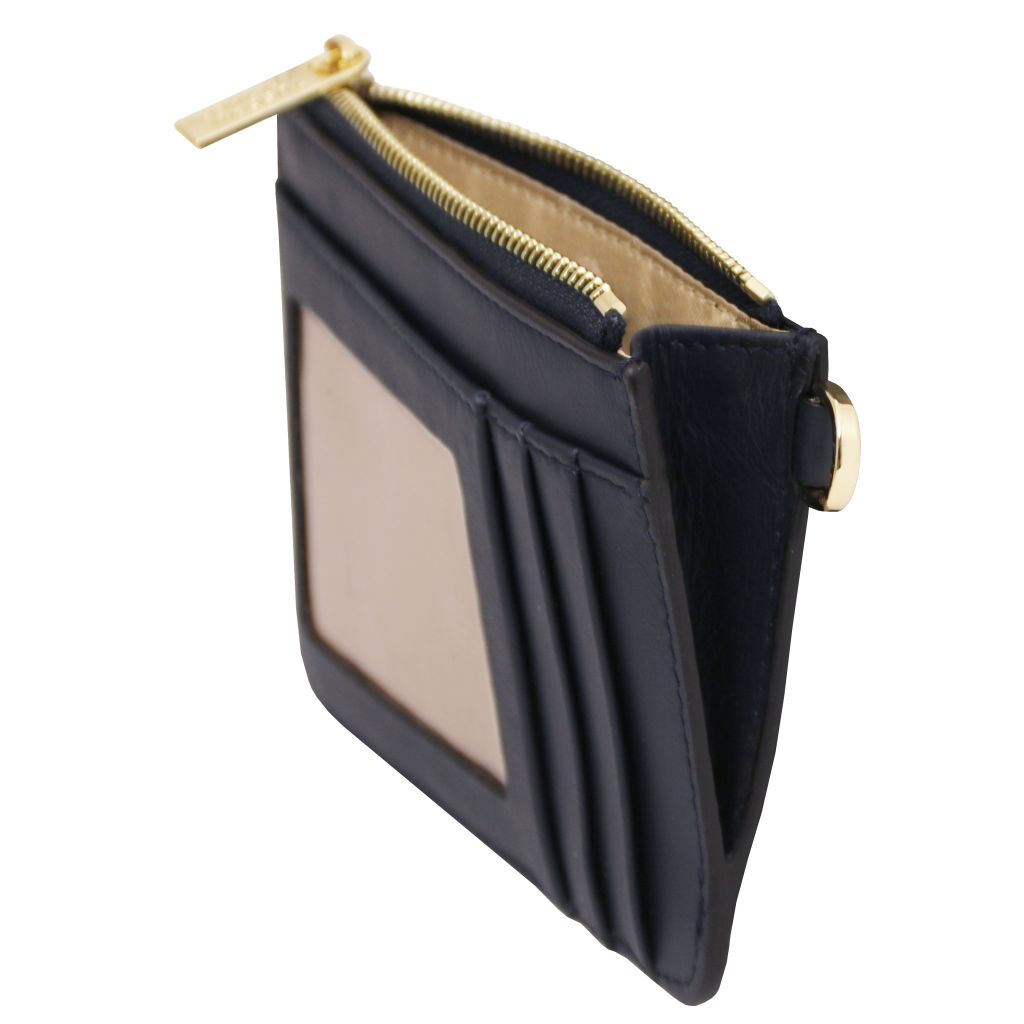 leather-card-holder-with-handle-tl142544 - Tummansininen - kuva 4
