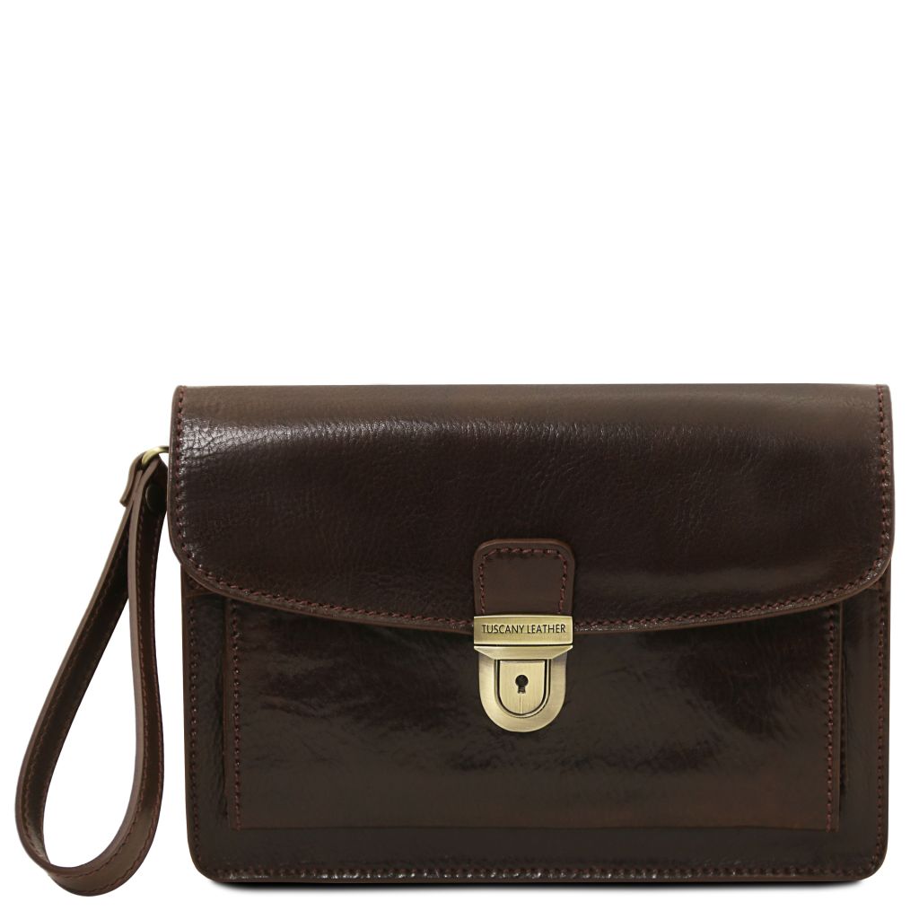 max-leather-handy-wrist-bag-tl8075 - Tummanruskea