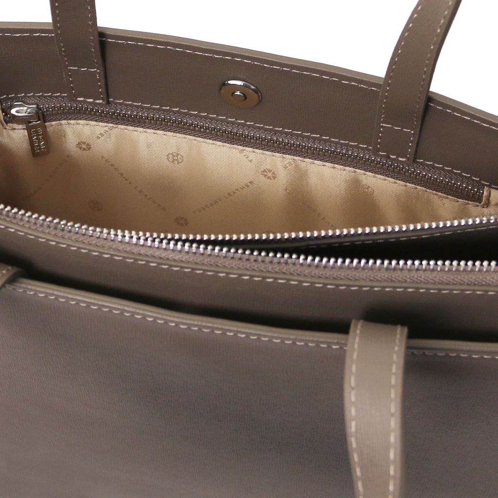 palermo-saffiano-leather-briefcase-3-compartments-for-women-tl141369 - Tumma taupe - kuva 7