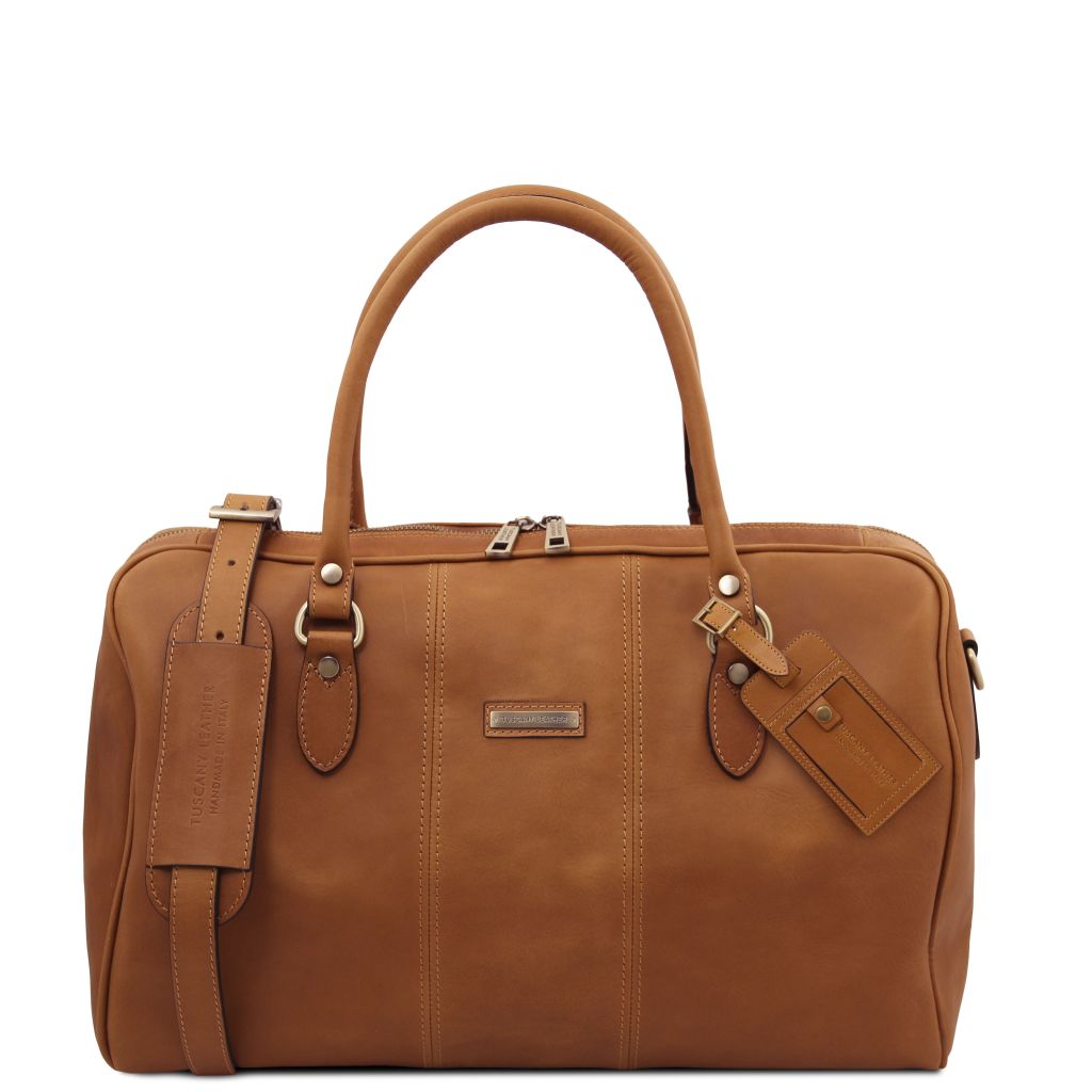 lisbona-travel-leather-duffle-bag-small-size-tl142558 - Luonnonväri