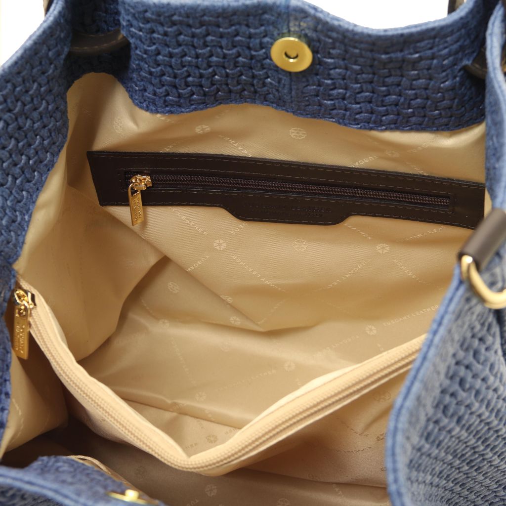tl-keyluck-woven-printed-leather-shopping-bag-tl141573 - Deniminsininen - kuva 4