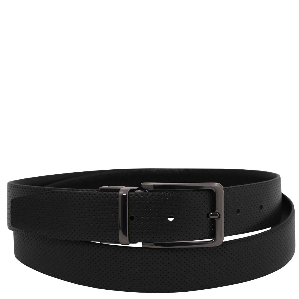 elegant-double-sided-leather-belt-35mm-in-smooth-leather-tl142542 - Musta
