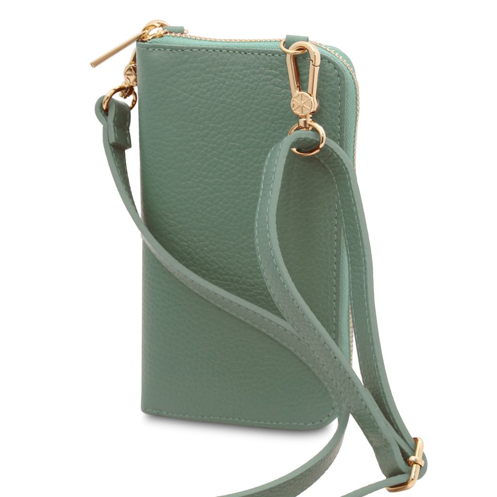tl-bag-leather-wallet-phone-holder-with-strap-tl142323 - Mintunvihreä - kuva 3