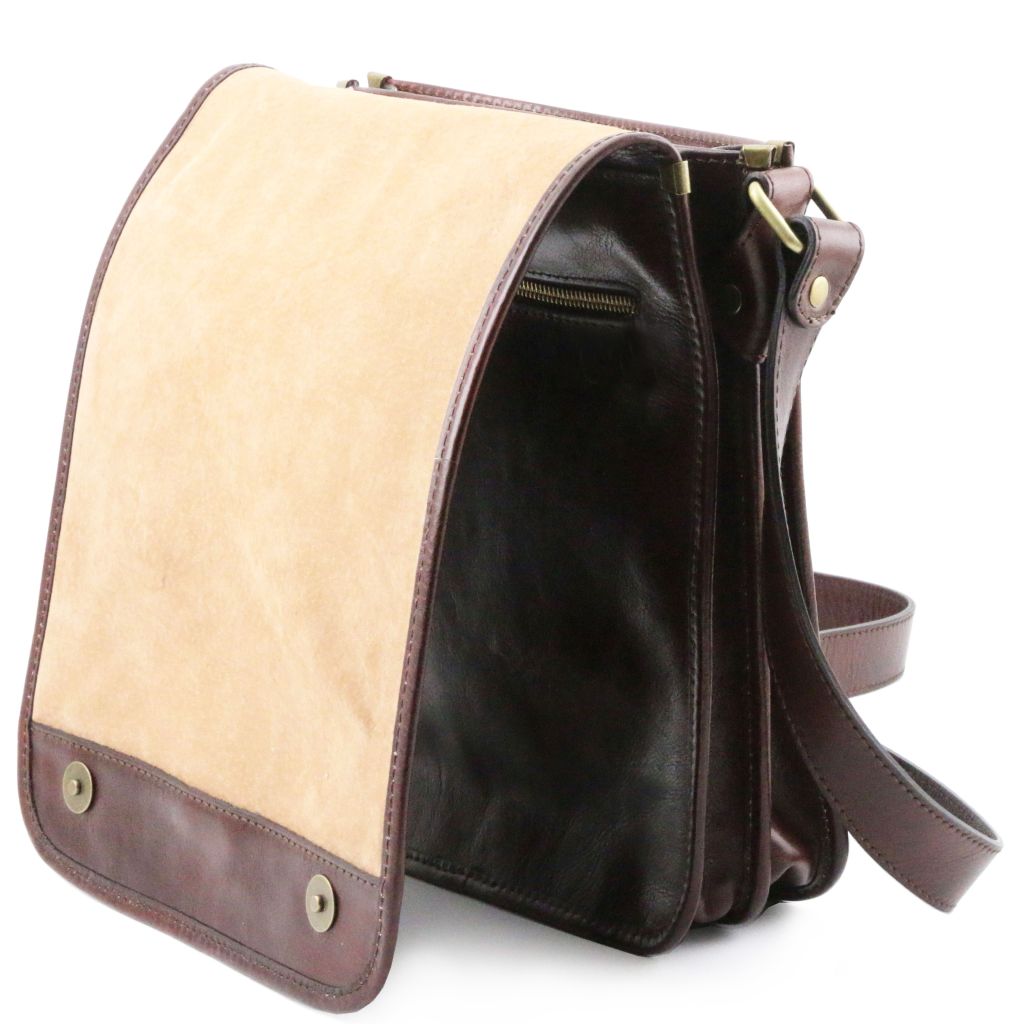 tl-messenger-two-compartments-leather-shoulder-bag-tl141255 - Tummanruskea - kuva 4