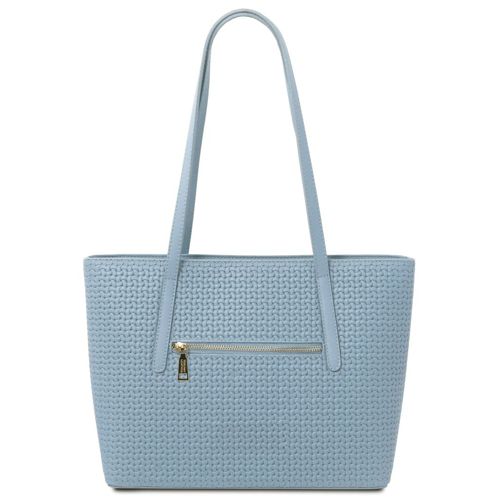 dedalo-woven-printed-leather-shopping-bag-tl142578 - Vaaleansininen - kuva 3