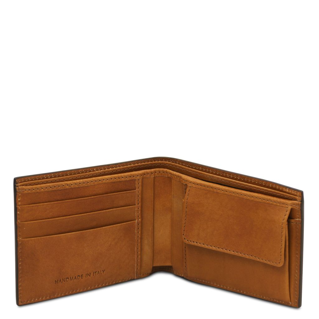 exclusive-2-fold-leather-wallet-for-men-with-coin-pocket-tl142552 - Luonnonväri - kuva 2