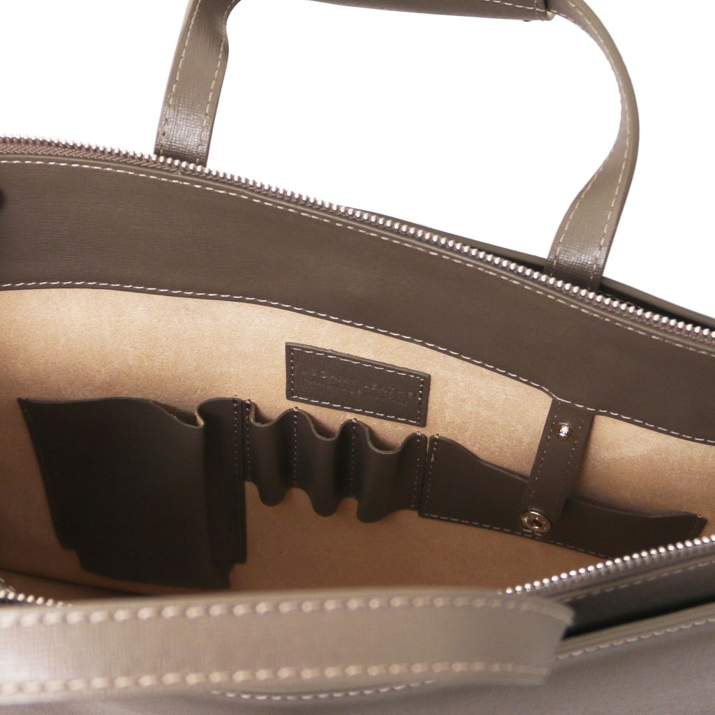 palermo-saffiano-leather-briefcase-3-compartments-for-women-tl141369 - Tumma taupe - kuva 6