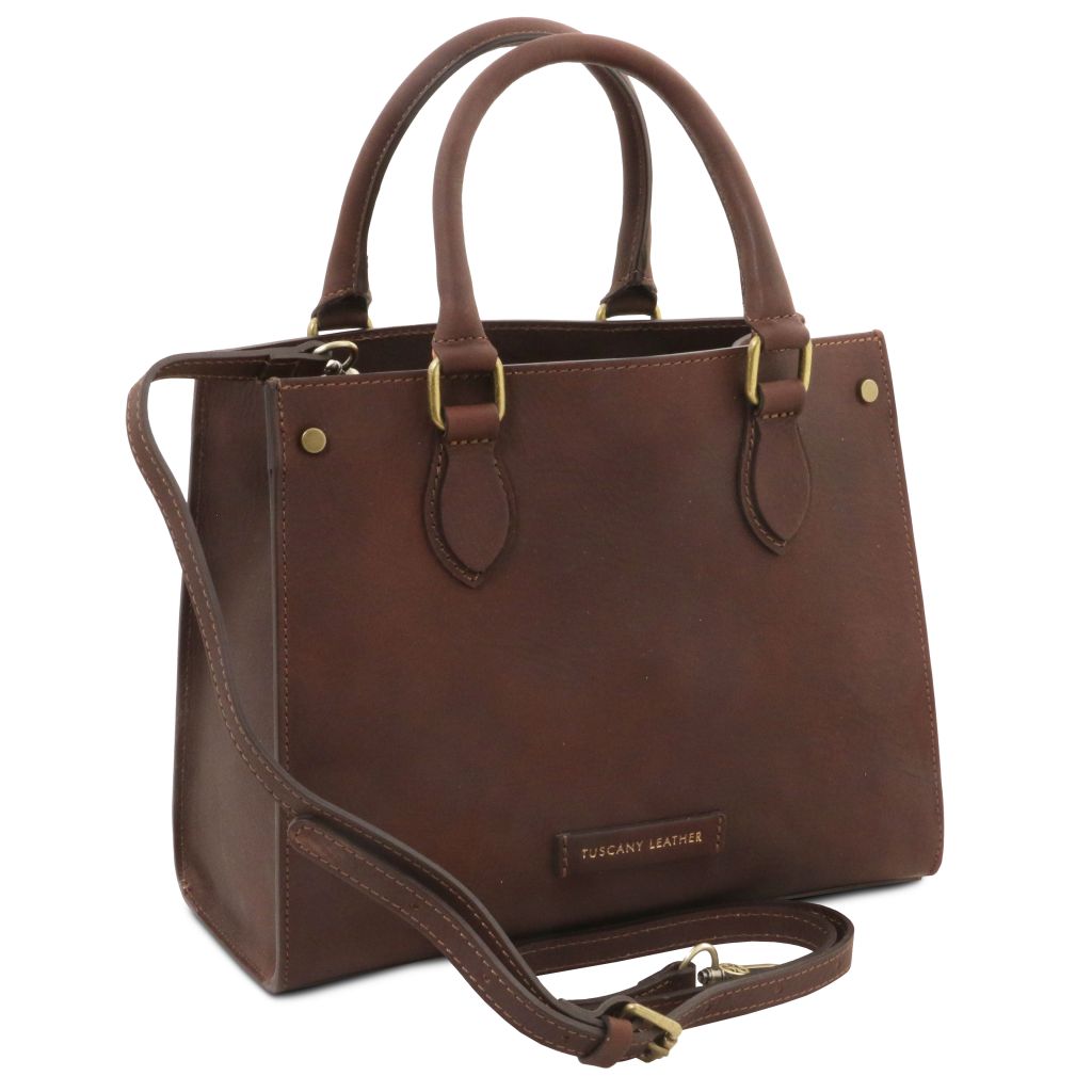 dama-leather-handbag-tl142564 - Tummanruskea - kuva 2