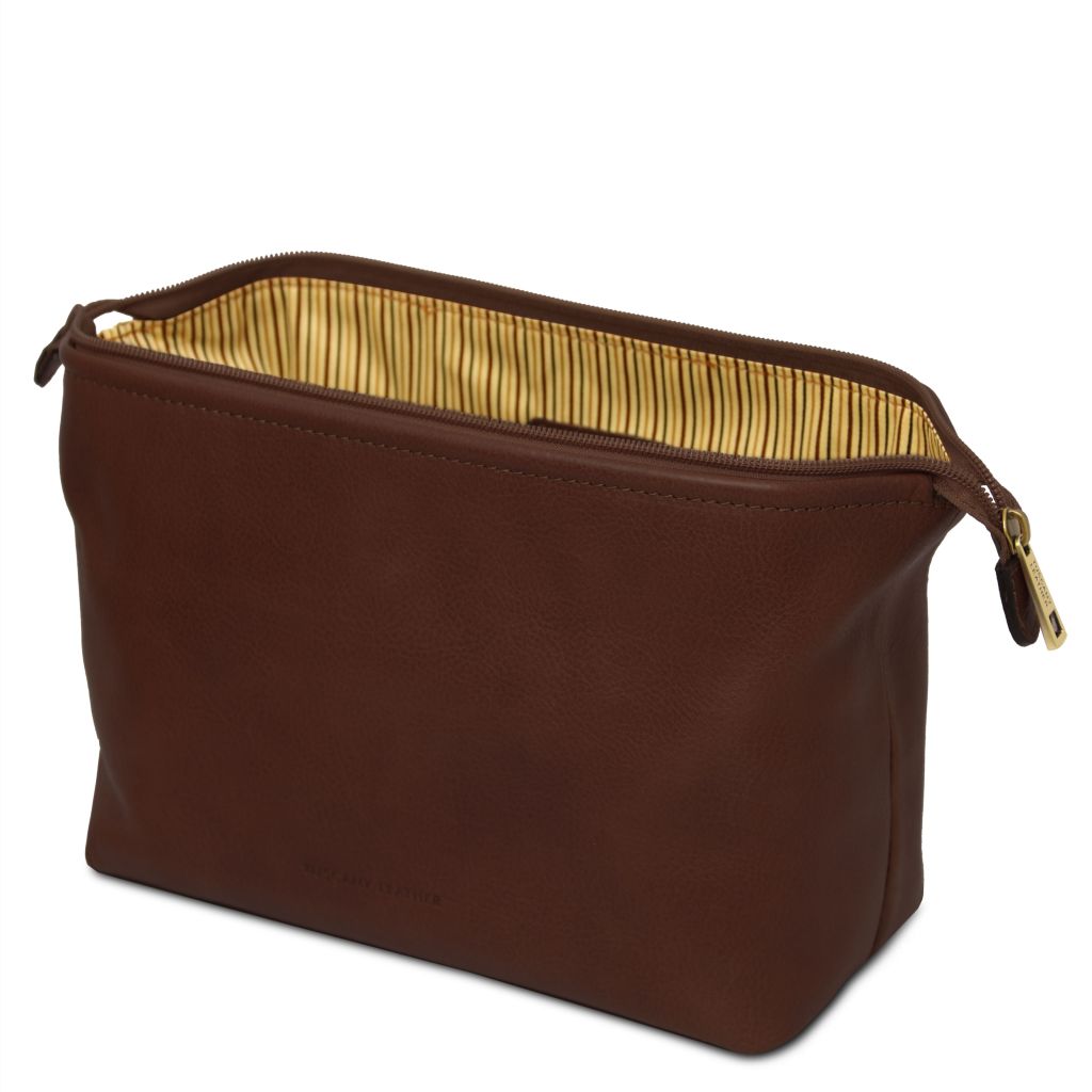 smarty-leather-toiletry-bag-small-size-tl141220 - Tummanruskea - kuva 5