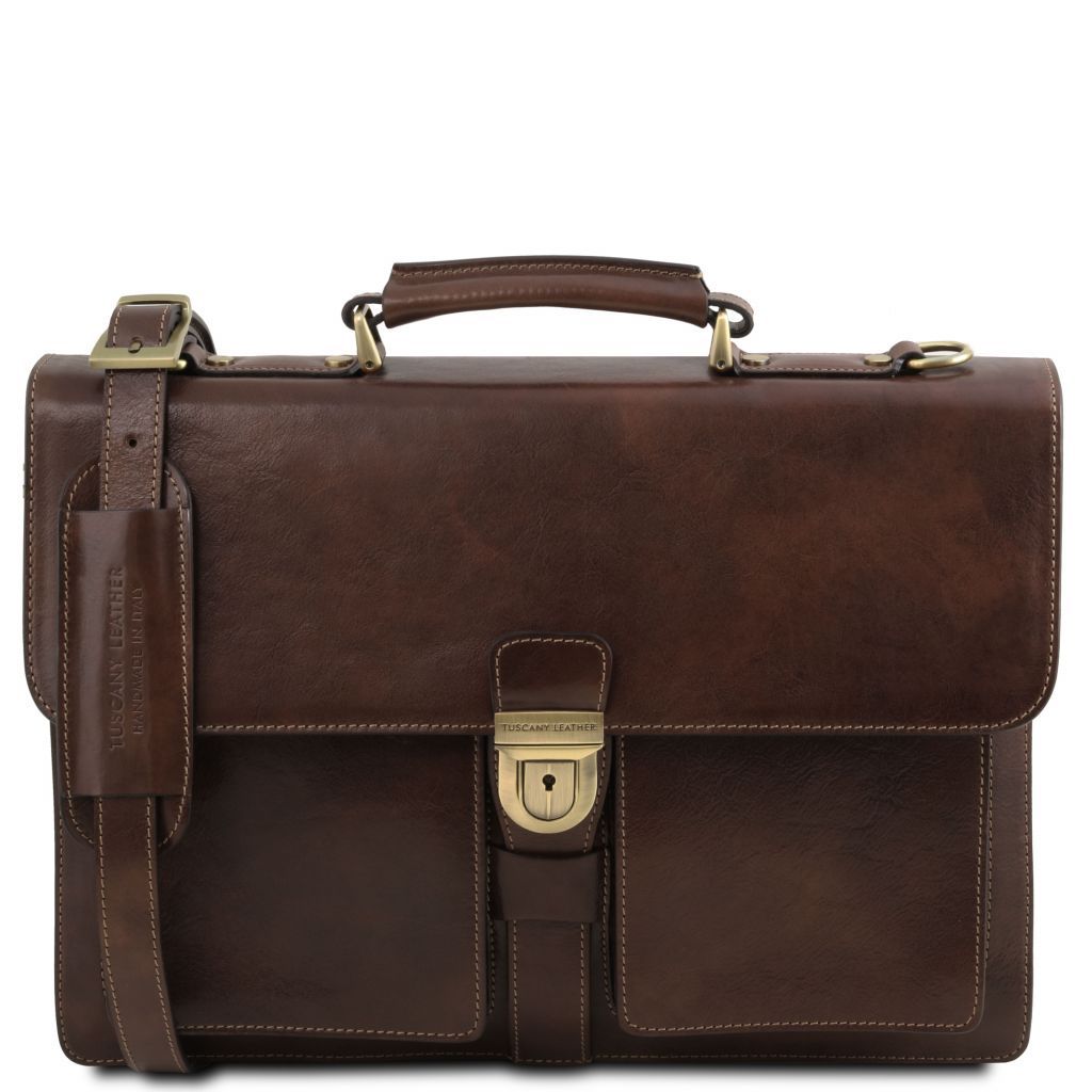 assisi-leather-briefcase-3-compartments-tl141825 - Tummanruskea