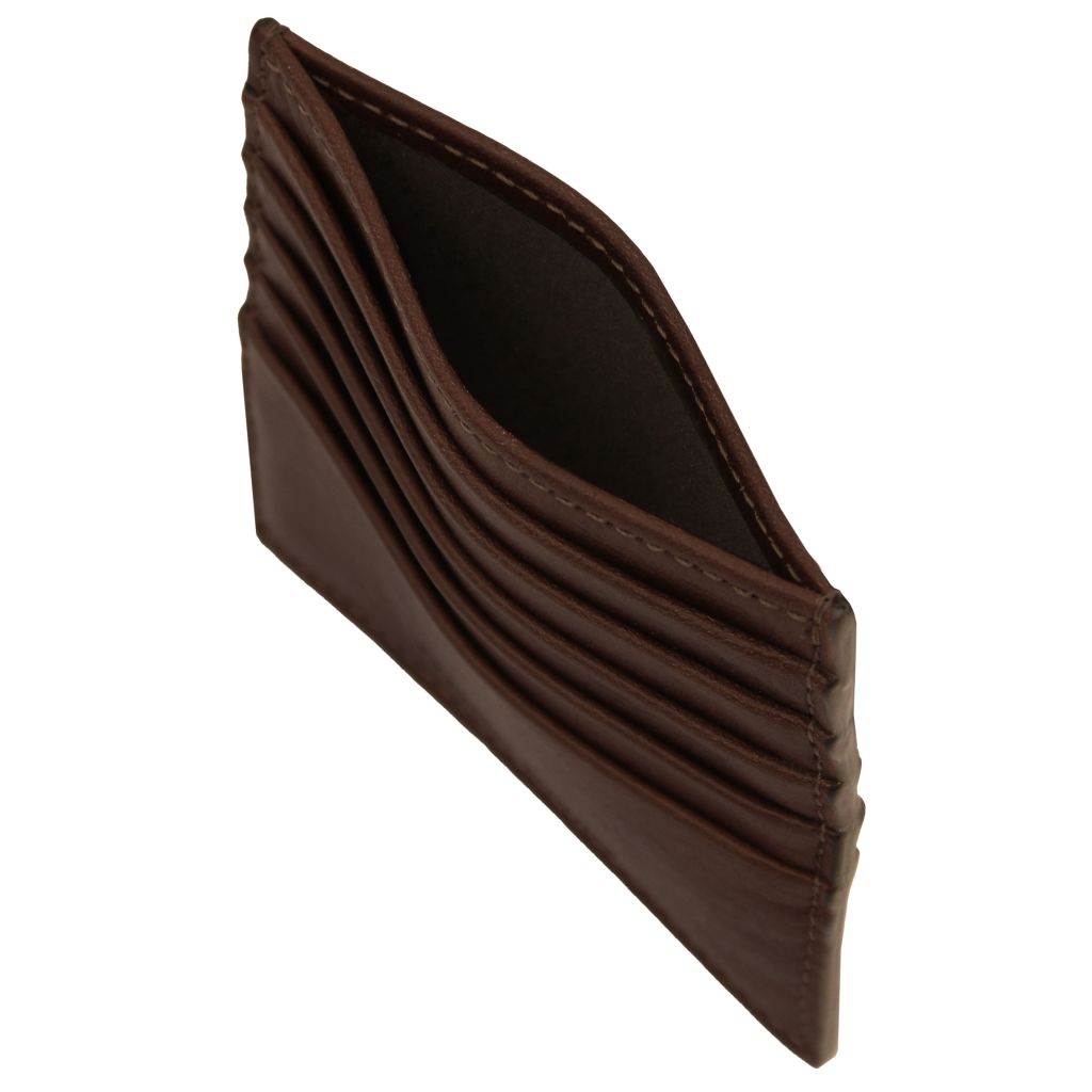 leather-credit-card-holder-tl142469 - Tummanruskea - kuva 4