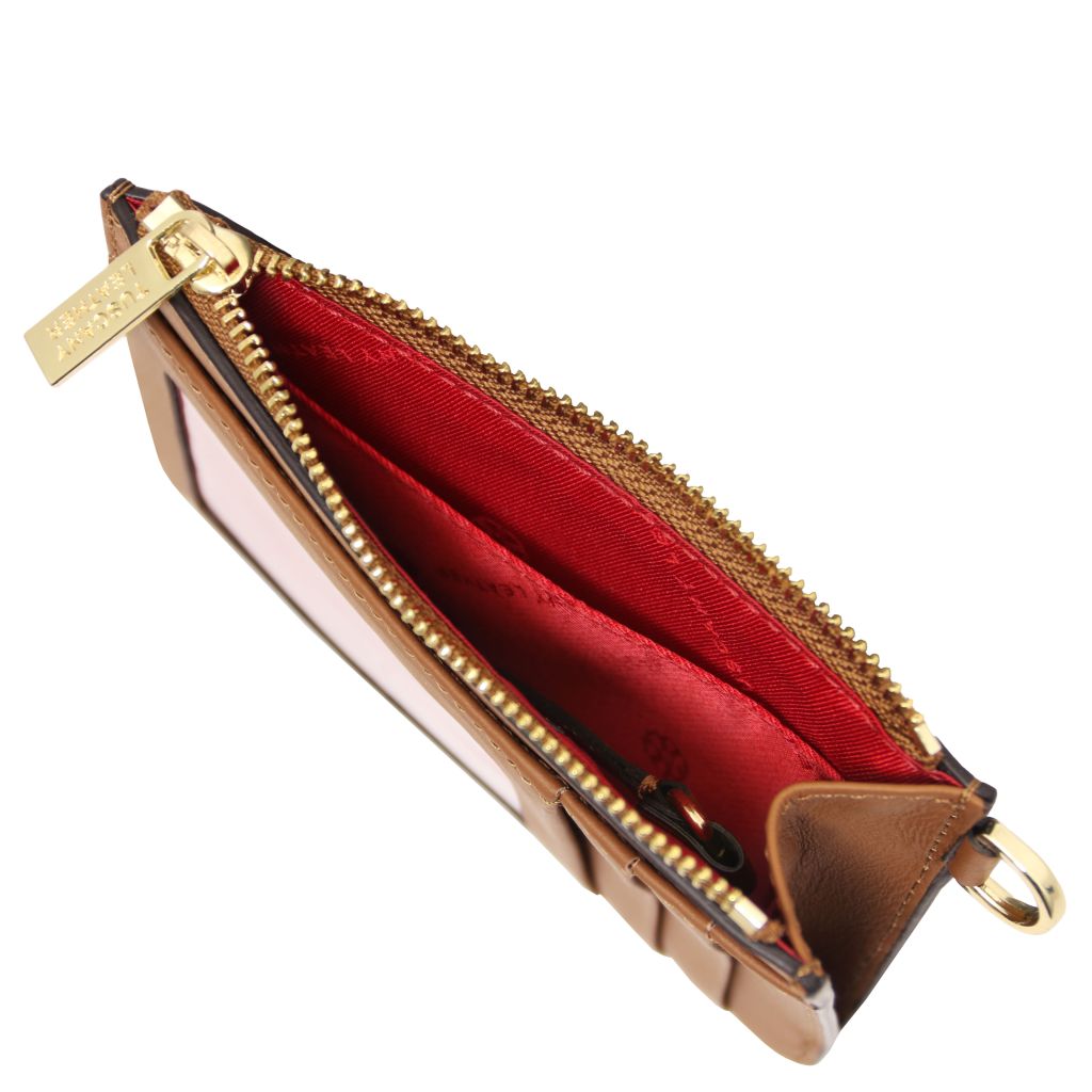 leather-card-holder-with-handle-tl142544 - Konjakki - kuva 5