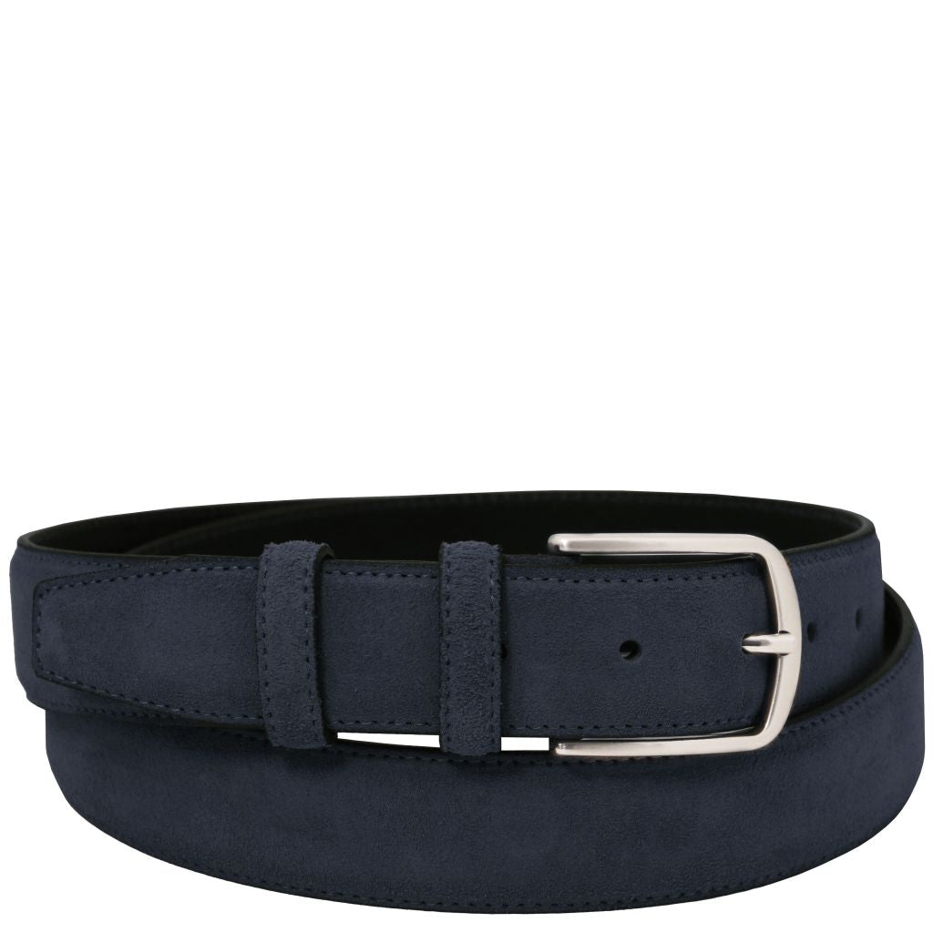 casual-suede-leather-belt-35mm-tl142536 - Tummansininen