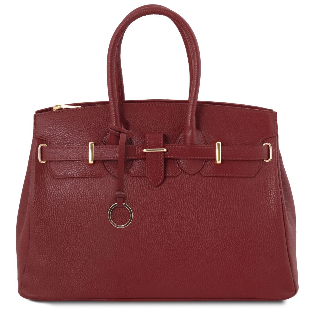 tl-bag-leather-handbag-with-golden-hardware-tl141529 - Punainen