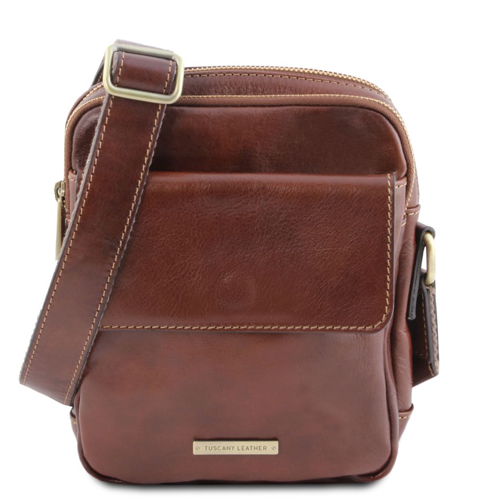 larry-leather-crossbody-bag-tl141915 - Ruskea