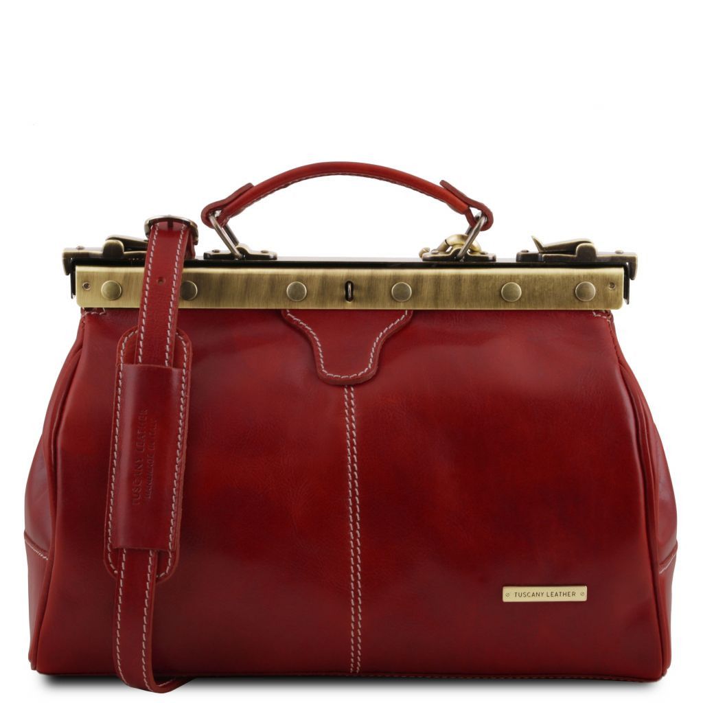 michelangelo-doctor-gladstone-leather-bag-tl10038 - Punainen