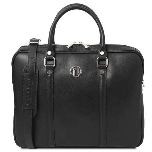 prato-exclusive-saffiano-leather-laptop-case-tl142453 - Musta