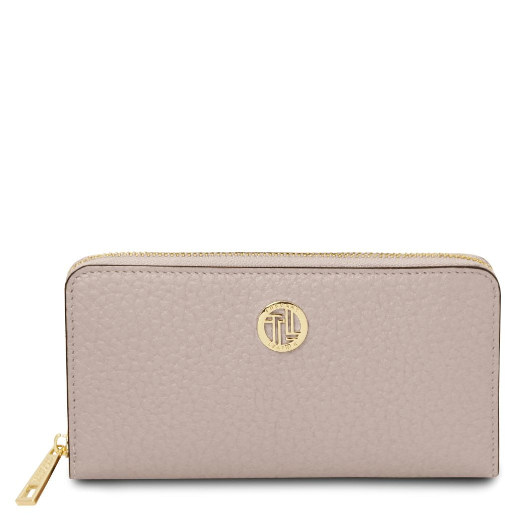 financier-exclusive-zip-around-leather-wallet-tl142494 - Beige