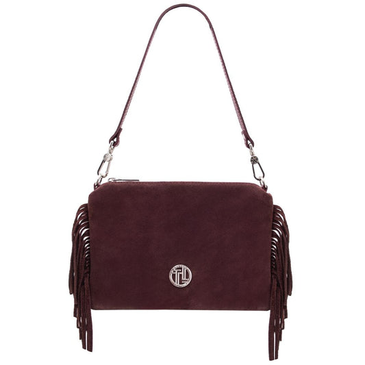 nomade-suede-leather-fringe-clutch-tl142495 - Bordeaux