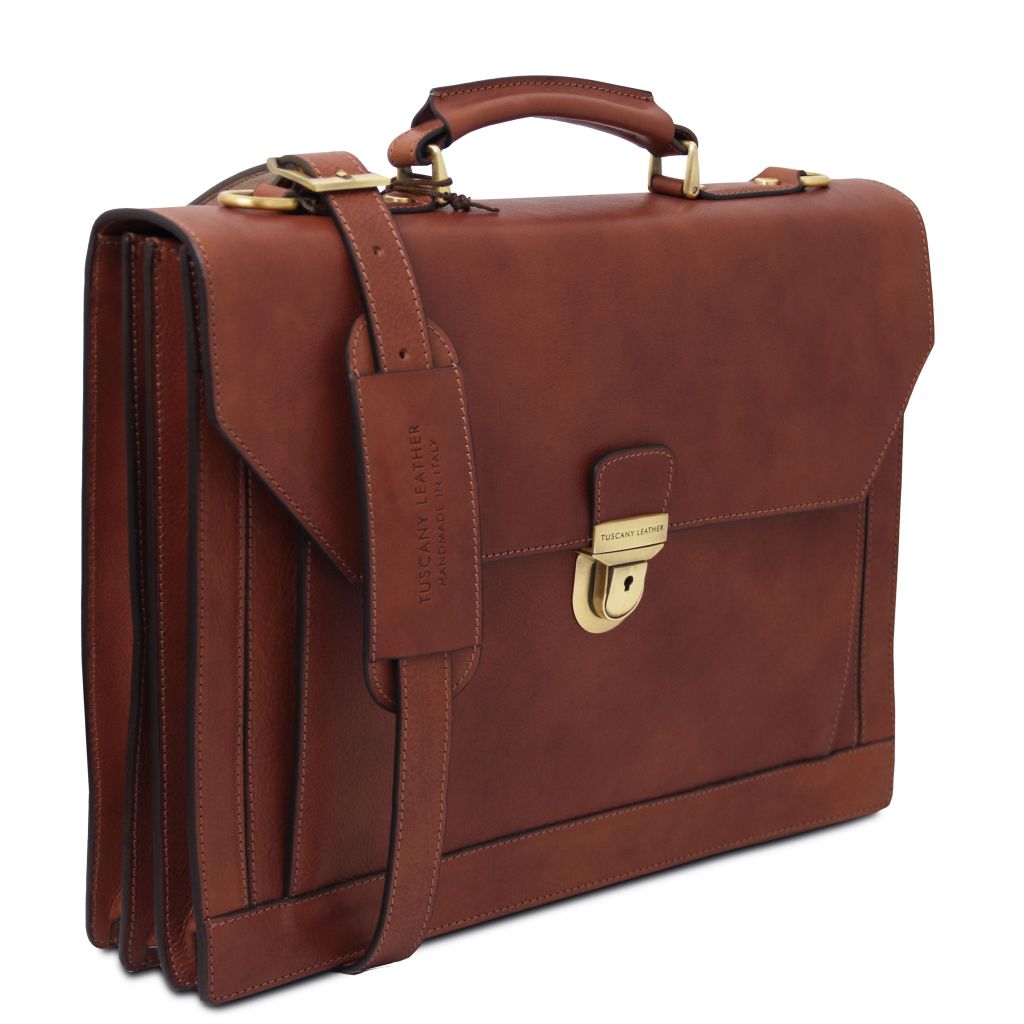 cremona-leather-briefcase-3-compartments-tl142448 - Ruskea - kuva 2