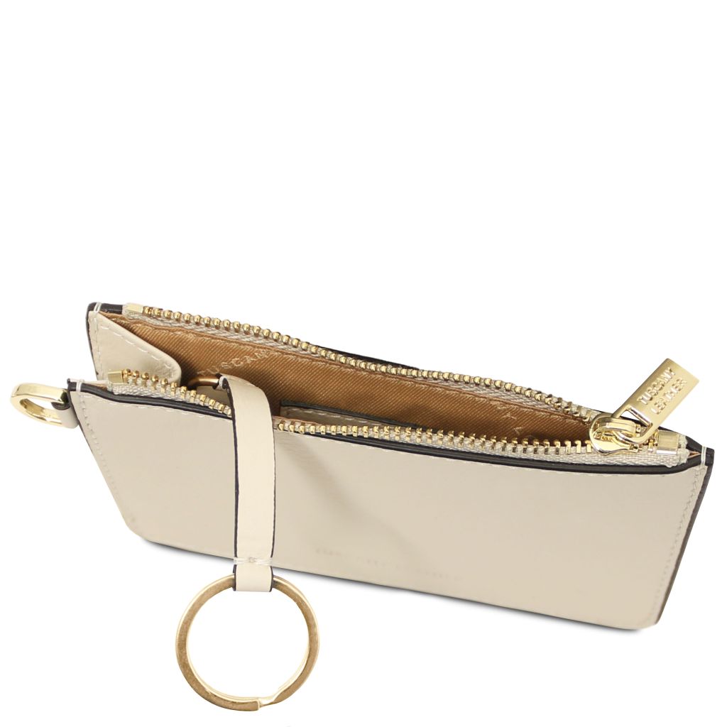 leather-card-holder-with-handle-tl142544 - Beige - kuva 6
