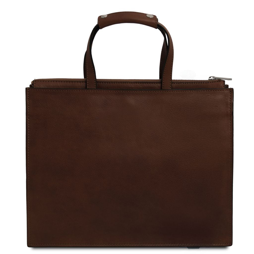 palermo-leather-briefcase-3-compartments-for-women-tl142452 - Tummanruskea - kuva 3